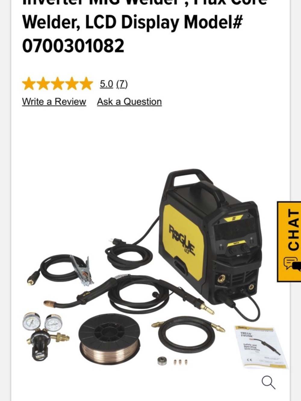 Rogue MIG Inverter Welder — Yellow and Black